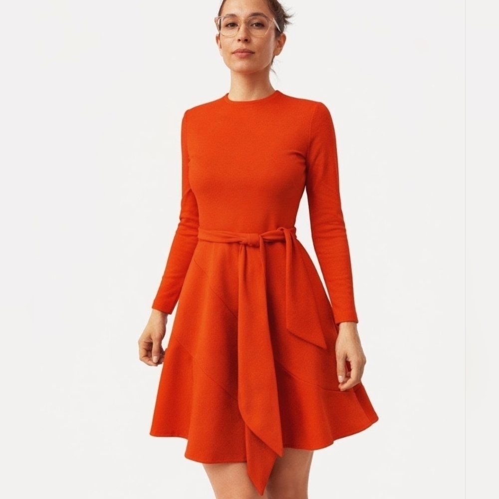 Vintage Miss Sun Valley Red Orange Asymmetrical Panel Dress – 1960s / 1970s